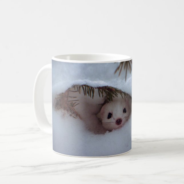 Winter - Short-Tailed Weasel Coffee Mug (Front Left)
