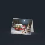Winter Siberian Husky Caravan Christmas Adventure Card<br><div class="desc">Embrace the magic of a snowy winter night as a caravan glides gracefully through the moonlit landscape. The serene beauty of the glistening snow and the enchanting glow of the moon create a captivating scene,  promising an unforgettable Christmas adventure filled with warmth,  joy,  and cherished memories.</div>