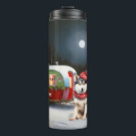 Winter Siberian Husky Caravan Christmas Adventure Thermal Tumbler<br><div class="desc">Embrace the magic of a snowy winter night as a caravan glides gracefully through the moonlit landscape. The serene beauty of the glistening snow and the enchanting glow of the moon create a captivating scene,  promising an unforgettable Christmas adventure filled with warmth,  joy,  and cherished memories.</div>