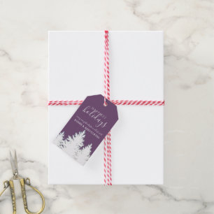 Winter Silhouette Trees Small Business Holiday Gift Tags