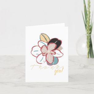 Winter Single Magnolia Flower Thank You Card