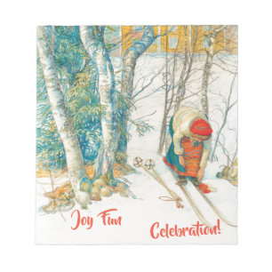 Winter Ski by Carl Larsson Notepad