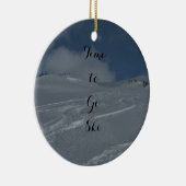Winter Ski/Love Christmas Ornament (Right)
