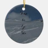 Winter Ski/Love Christmas Ornament (Front)