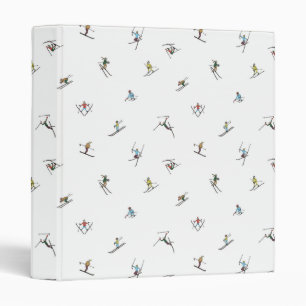 Winter Skiers In Action Pattern Binder