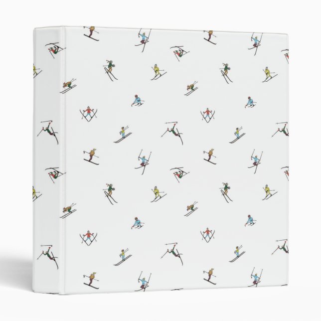 Winter Skiers In Action Pattern Binder (Front/Spine)