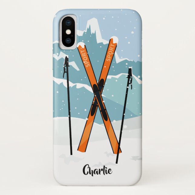 Winter Skiing custom name phone cases (Back)