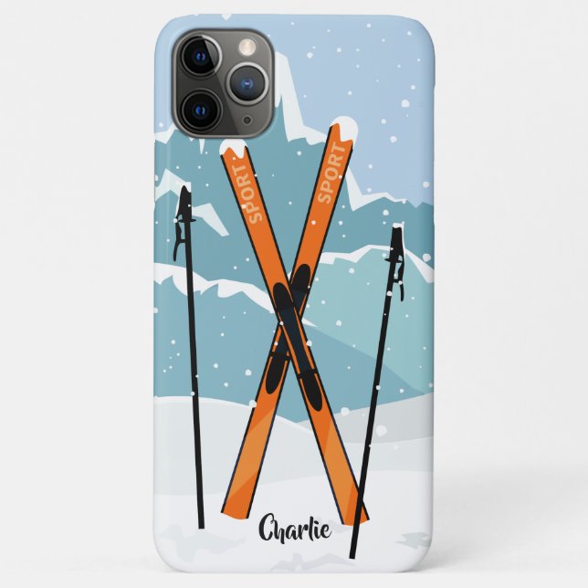 Winter Skiing custom name phone cases (Back)