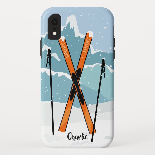 Winter Skiing custom name phone cases (Back)