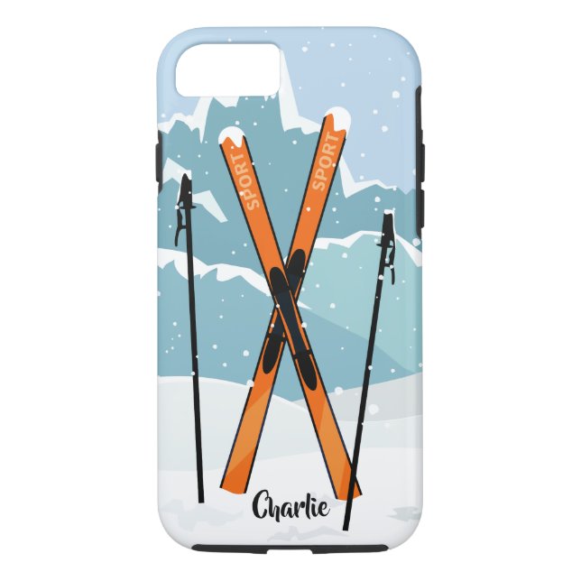 Winter Skiing custom name phone cases (Back)