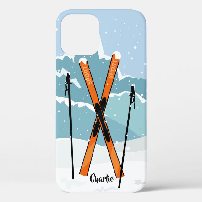Winter Skiing custom name phone cases (Back)