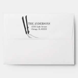 Winter Skiing Happy Holidays Christmas Envelope