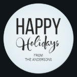 Winter Skiing Happy Holidays Sticker<br><div class="desc">Personalize the custom text above. You can find additional coordinating items in our "Winter Skiing" collection.</div>