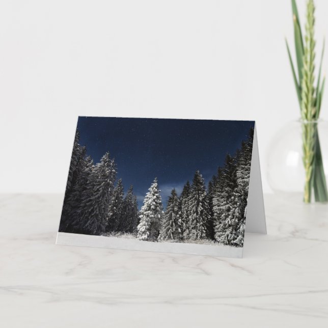 Winter Sky custom text greeting card (Front)