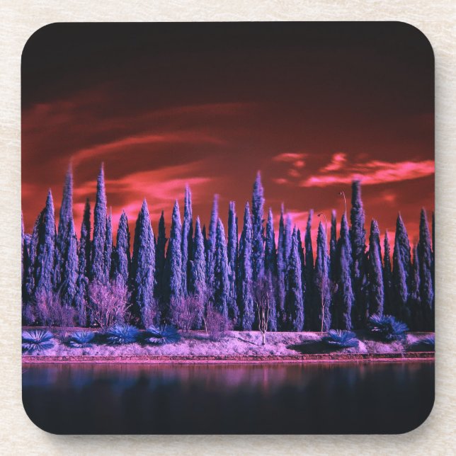 winter sky purple coaster (Front)