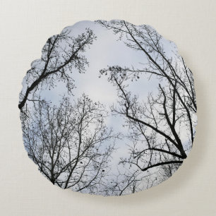 Winter Sky Round Pillow