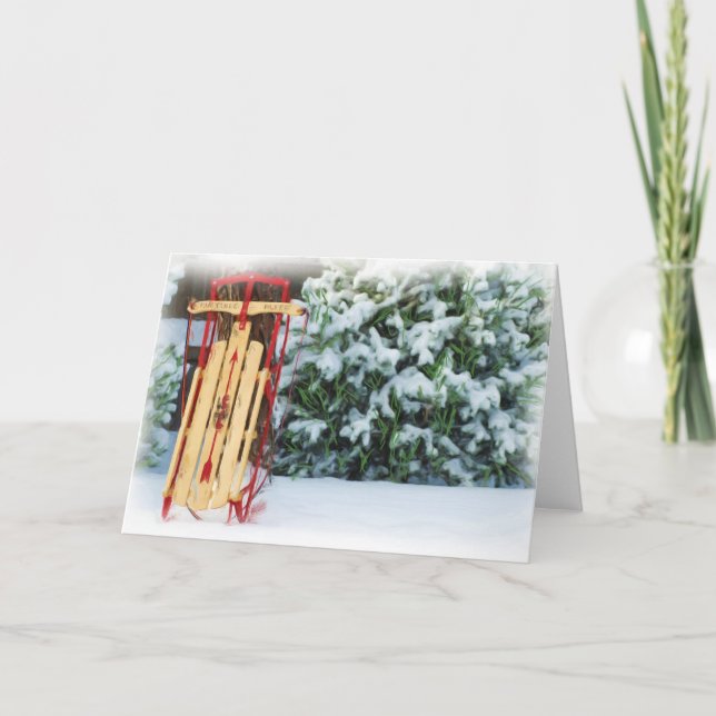 WINTER SLED IN COLORADO CARD (Front)