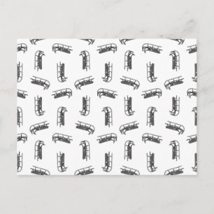 Winter Sled Pattern CUSTOM BACKGROUND COLOR Postcard
