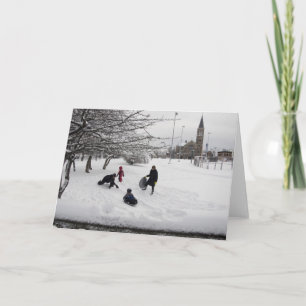 Winter Sledding Jersey City Holiday Card