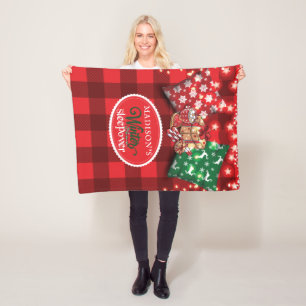 Winter Sleepover Birthday Party Personalized Fleece Blanket