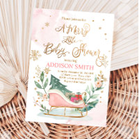 Winter Sleigh Christmas Merry Little Baby Shower