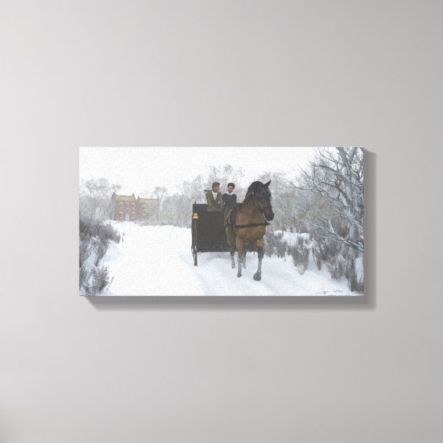 Winter Sleigh Ride Wrapped Canvas (Front)