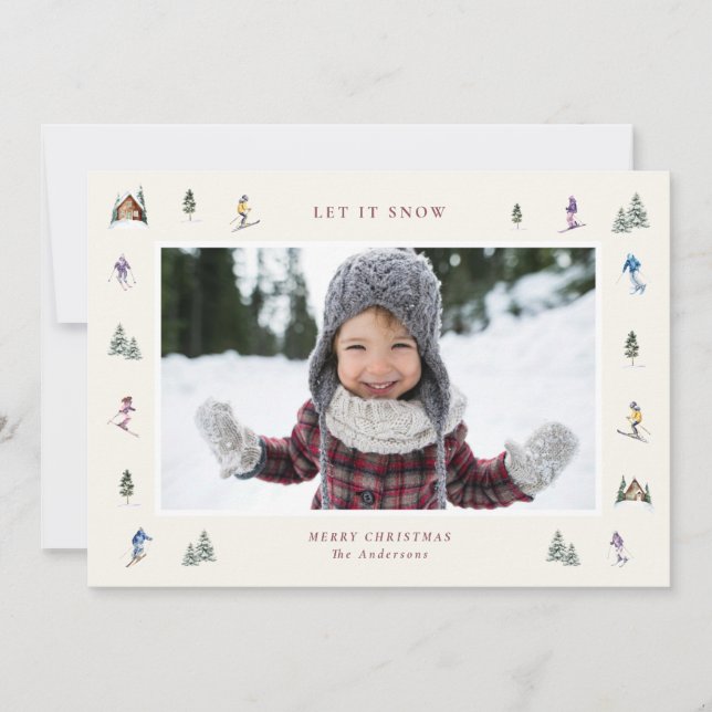 WINTER SLOPES Photo  Holiday Card (Front)