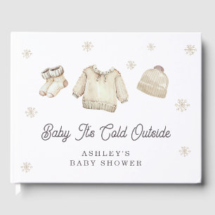 Winter Snow Baby It's Cold Outside Baby Shower Guest Book