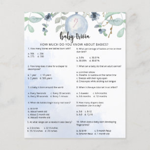 Winter Snow Baby Trivia   Baby Shower Game