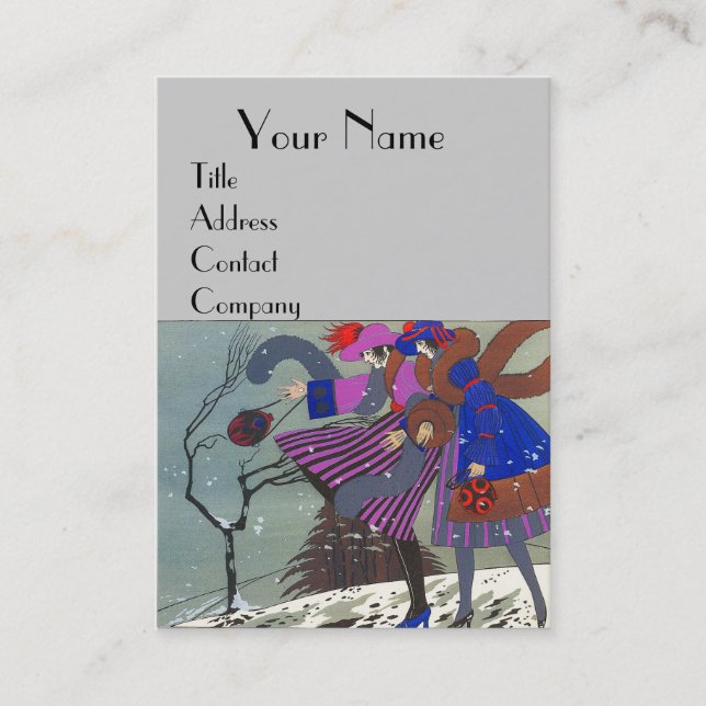 WINTER SNOW / BEAUTY FASHION  COSTUME DESIGNER BUSINESS CARD (Front)