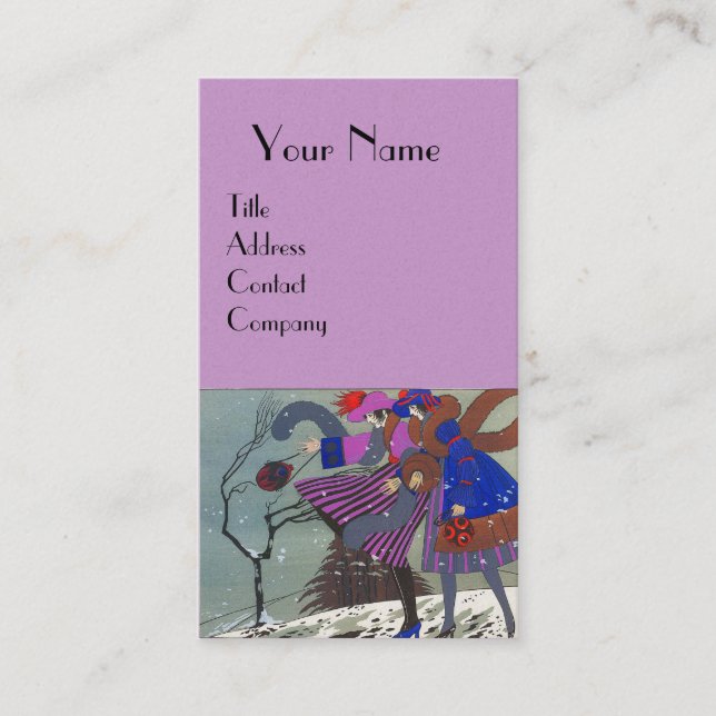 WINTER SNOW / BEAUTY FASHION  COSTUME DESIGNER BUSINESS CARD (Front)