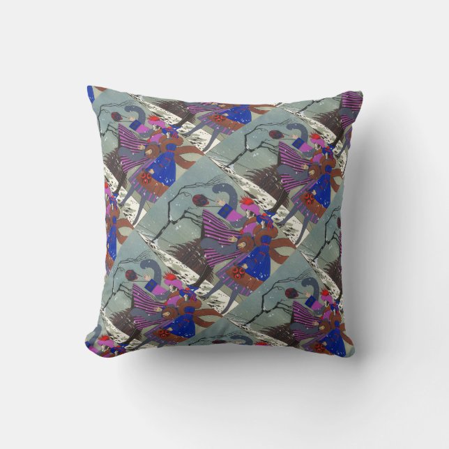 WINTER SNOW / BEAUTY FASHION  COSTUME DESIGNER THROW PILLOW (Front)