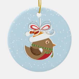 Winter Snow Bird Christmas Tree Ornaments