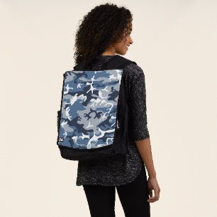 Winter Snow Blue Camouflage, Military, Army Backpack