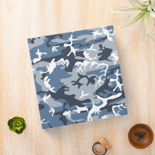 Winter Snow Blue Camouflage, Military, Army Binder