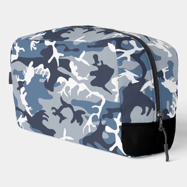 Winter Snow Blue Camouflage, Military, Army Dopp Kit (Right Corner)
