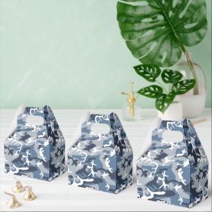 Winter Snow Blue Camouflage, Military, Army Favor Box