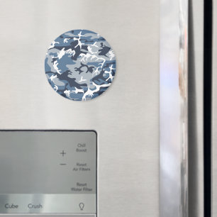 Winter Snow Blue Camouflage, Military, Army Magnet