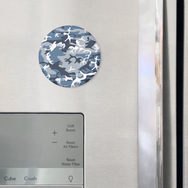 Winter Snow Blue Camouflage, Military, Army Magnet (In Situ (Fridge))