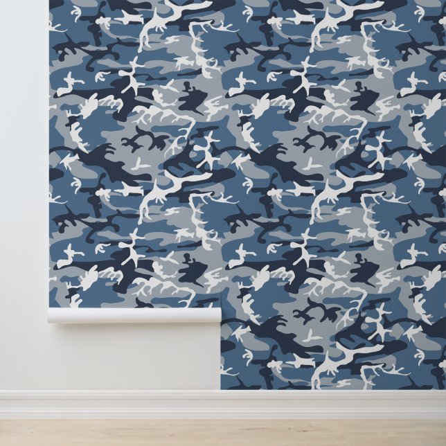Winter Snow Blue Camouflage, Military, Army Wallpaper (Application)
