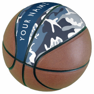 Winter Snow Blue Camouflage Your name Personalize Basketball