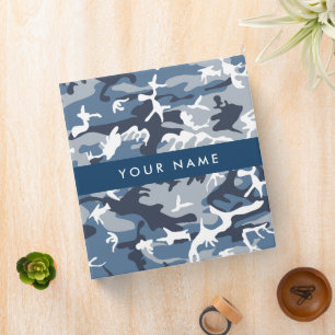 Winter Snow Blue Camouflage Your name Personalize Binder