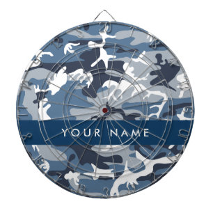 Winter Snow Blue Camouflage Your name Personalize Dartboard