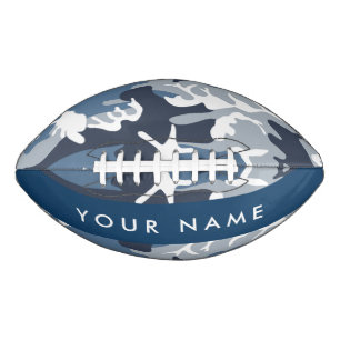 Winter Snow Blue Camouflage Your name Personalize Football