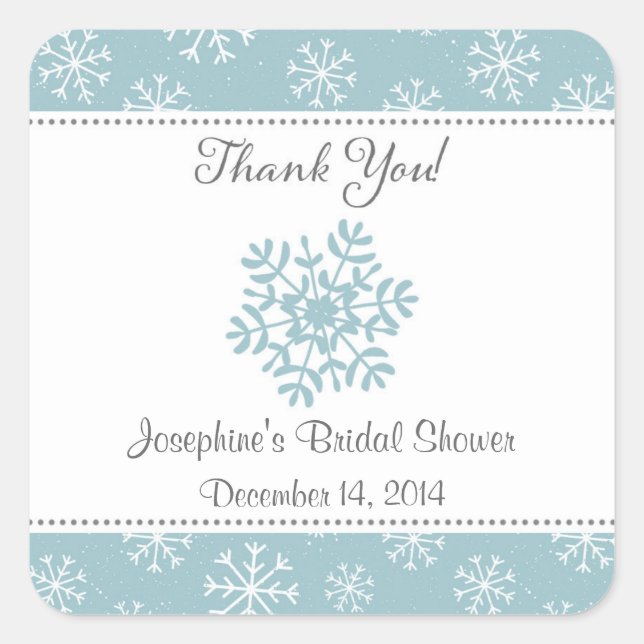 Winter Snow Bridal Shower Stickers (Front)