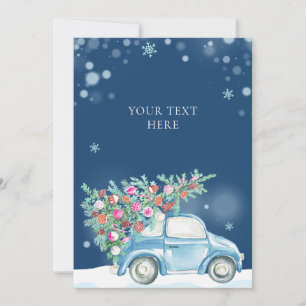 Winter snow Christmas car  Holiday Card
