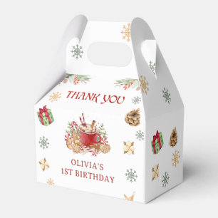 Winter Snow Christmas Cookie Birthday Party Favor Box