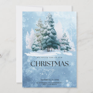 Winter Snow Christmas Party Invitation