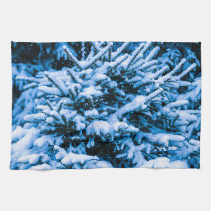 Winter Snow Christmas Tree Kitchen Towel