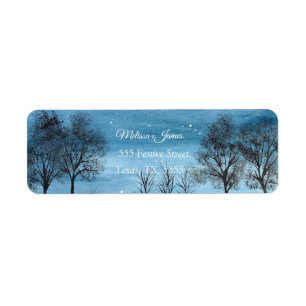 Winter Snow Christmas Trees Festive Wedding Label